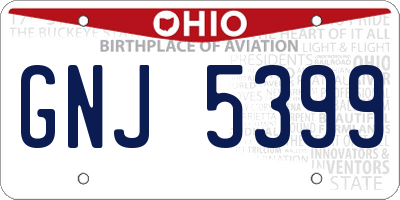 OH license plate GNJ5399