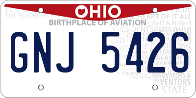 OH license plate GNJ5426
