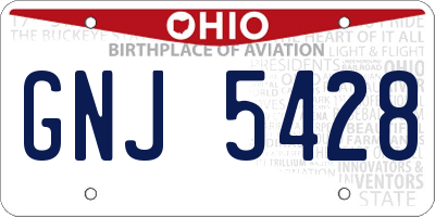 OH license plate GNJ5428