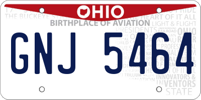 OH license plate GNJ5464