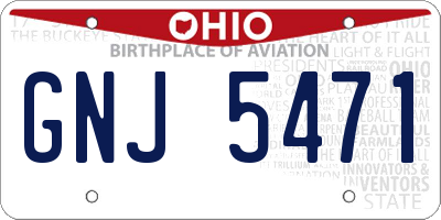 OH license plate GNJ5471