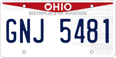 OH license plate GNJ5481
