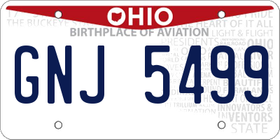 OH license plate GNJ5499