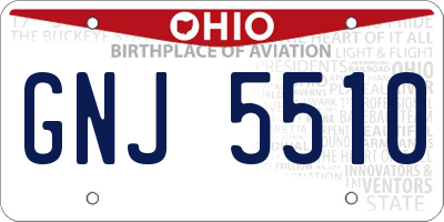 OH license plate GNJ5510