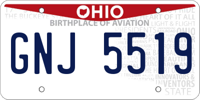 OH license plate GNJ5519