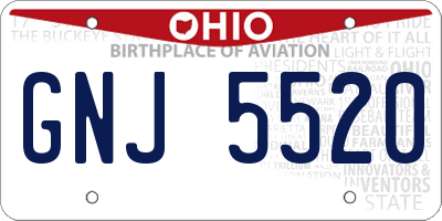 OH license plate GNJ5520