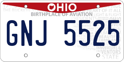 OH license plate GNJ5525