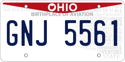 OH license plate GNJ5561