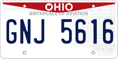 OH license plate GNJ5616