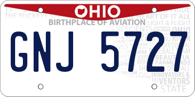 OH license plate GNJ5727