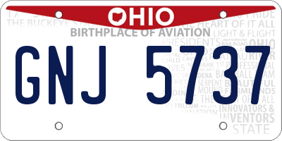 OH license plate GNJ5737