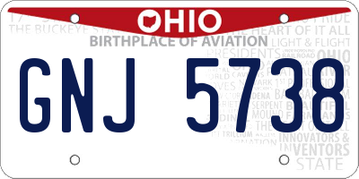 OH license plate GNJ5738