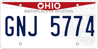 OH license plate GNJ5774