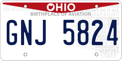 OH license plate GNJ5824