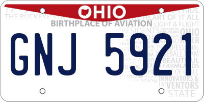 OH license plate GNJ5921