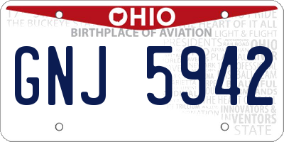 OH license plate GNJ5942