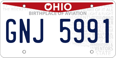 OH license plate GNJ5991