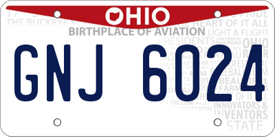 OH license plate GNJ6024