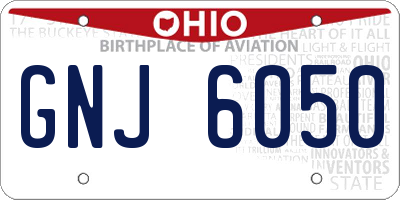 OH license plate GNJ6050
