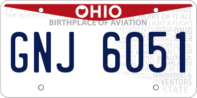 OH license plate GNJ6051