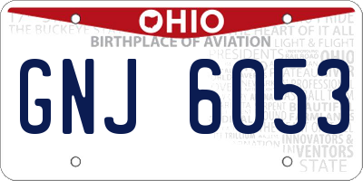 OH license plate GNJ6053