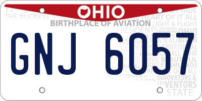 OH license plate GNJ6057