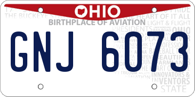 OH license plate GNJ6073
