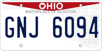 OH license plate GNJ6094