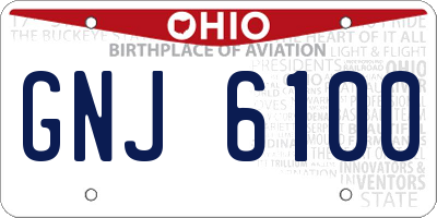 OH license plate GNJ6100