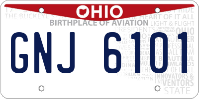 OH license plate GNJ6101