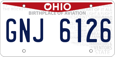 OH license plate GNJ6126