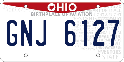 OH license plate GNJ6127