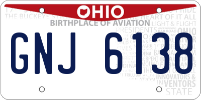 OH license plate GNJ6138