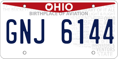 OH license plate GNJ6144