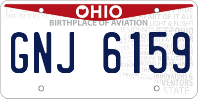 OH license plate GNJ6159