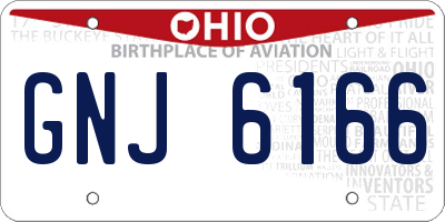 OH license plate GNJ6166