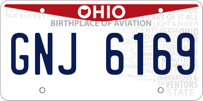 OH license plate GNJ6169