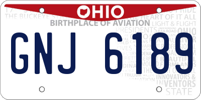 OH license plate GNJ6189