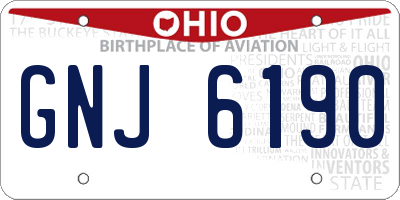OH license plate GNJ6190