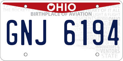 OH license plate GNJ6194