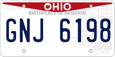 OH license plate GNJ6198
