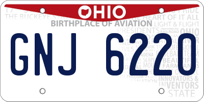 OH license plate GNJ6220