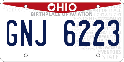 OH license plate GNJ6223