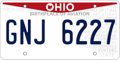 OH license plate GNJ6227