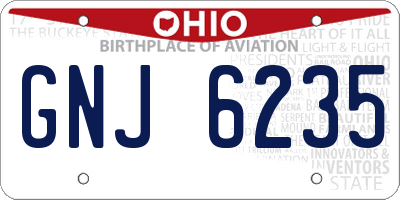 OH license plate GNJ6235