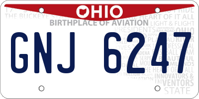 OH license plate GNJ6247
