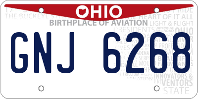 OH license plate GNJ6268