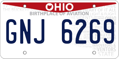 OH license plate GNJ6269