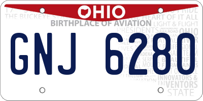 OH license plate GNJ6280