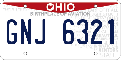 OH license plate GNJ6321